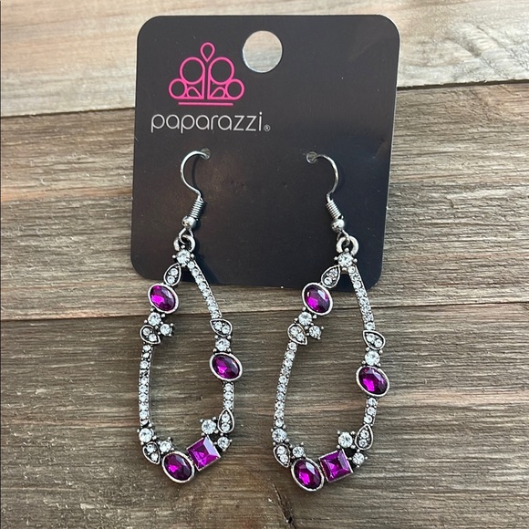 ❄️ Paparazzi | Silver and Purple Teardrop Earrings Boho Date Night - Picture 10 of 13